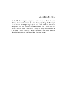Uncertain Poetries