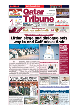 Lifting Siege and Dialogue Only Way to End Gulf Crisis: Amir GCC Now Toothless, Says FM