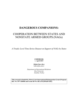 COOPERATION BETWEEN STATES and NONSTATE ARMED GROUPS (Nags)