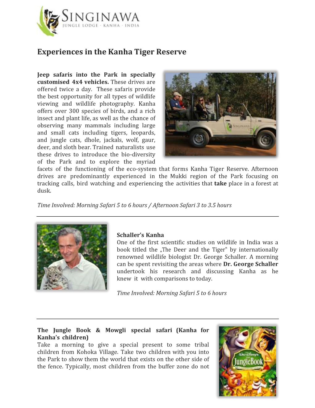 Experiences in the Kanha Tiger Reserve