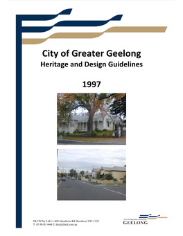 City of Greater Geelong Heritage and Design Guidelines