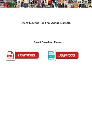 More Bounce to the Ounce Sample
