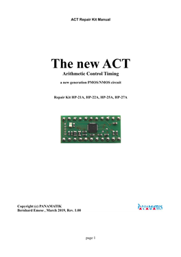 The New ACT Arithmetic Control Timing