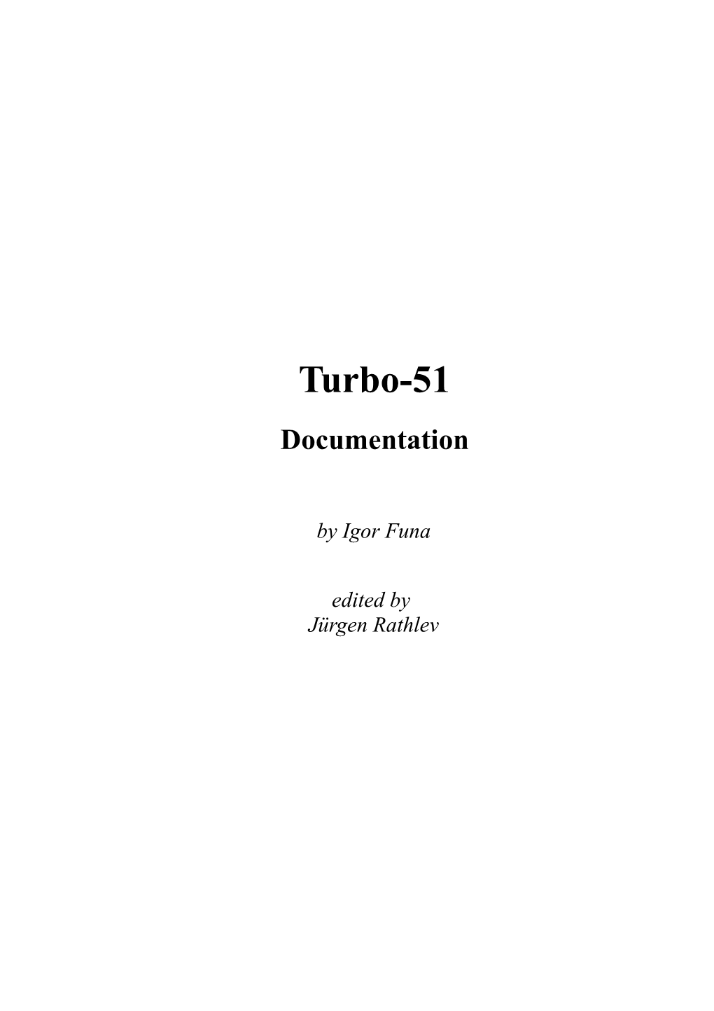 Turbo-51 Documentation