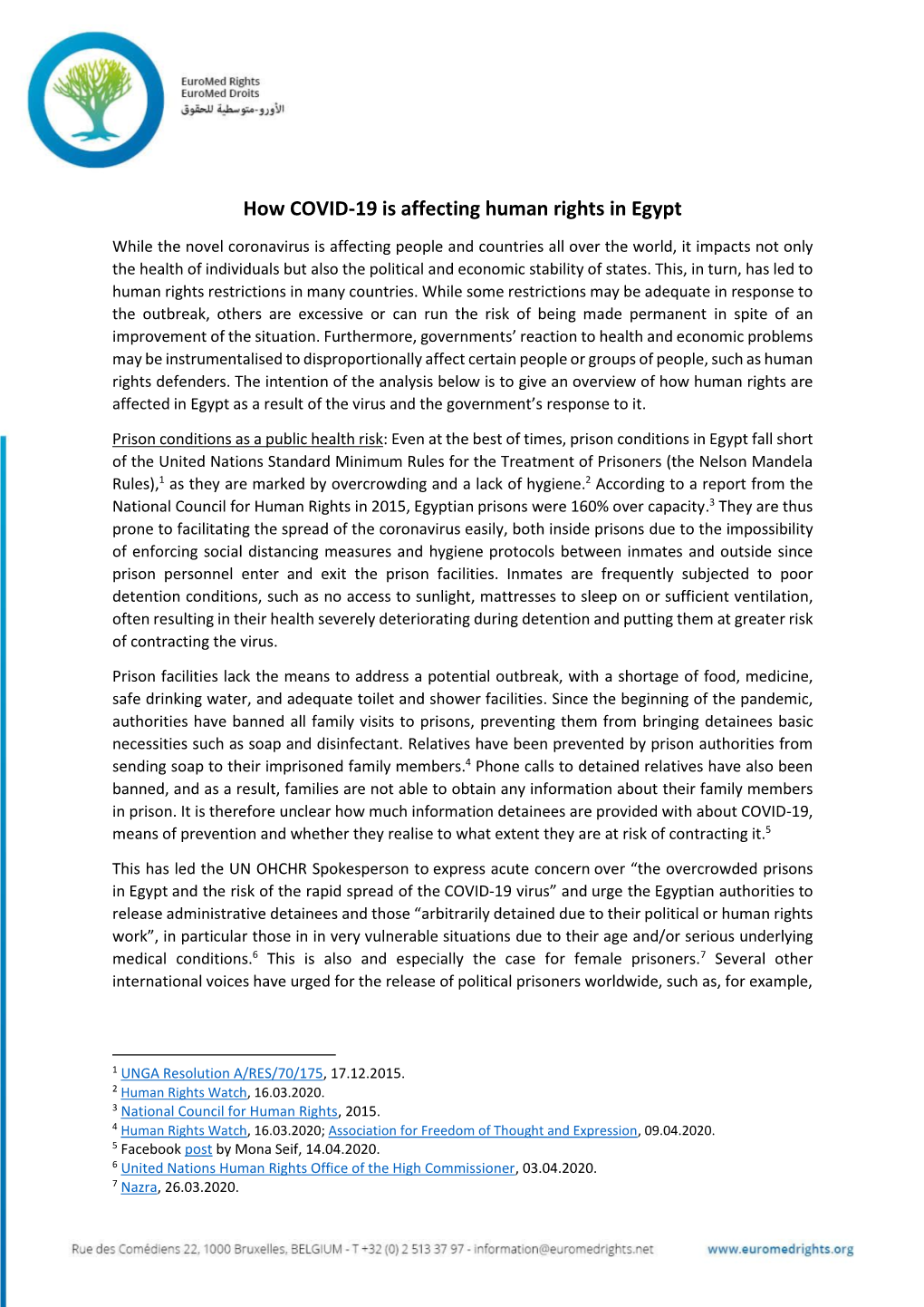 How COVID-19 Is Affecting Human Rights in Egypt