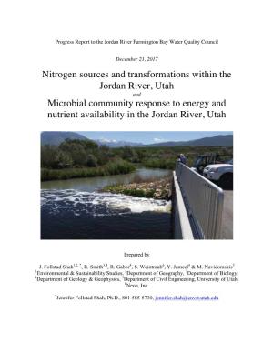 Nitrogen Sources and Transformations Within the Jordan River, Utah and Microbial Community Response to Energy and Nutrient Availability in the Jordan River, Utah