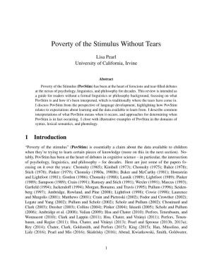 Poverty of the Stimulus Without Tears