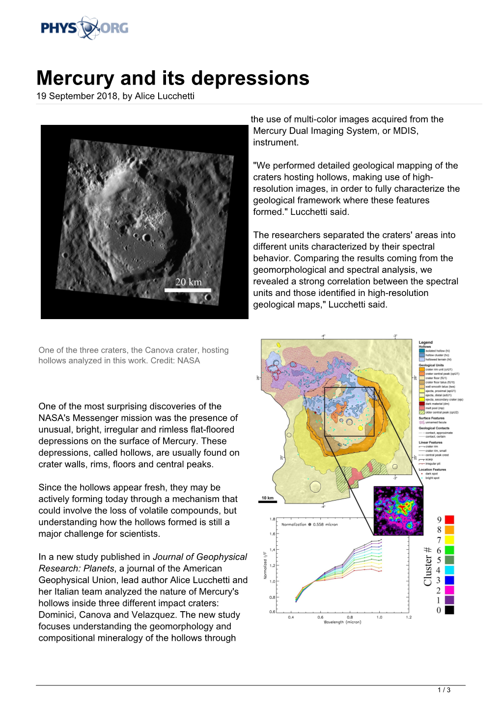 Mercury and Its Depressions 19 September 2018, by Alice Lucchetti