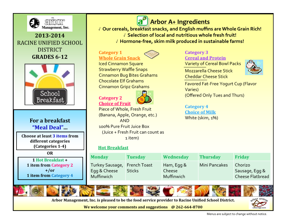 Arbor A+ Ingredients