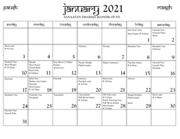 January 2021 Maagh SANAATAN DHARMA MANDIR of NY