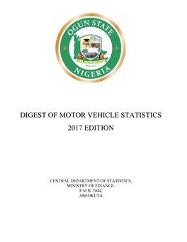 Digest of Motor Vehicle Statistics 2017 Edition
