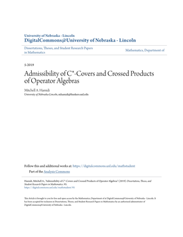 Covers and Crossed Products of Operator Algebras Mitchell A