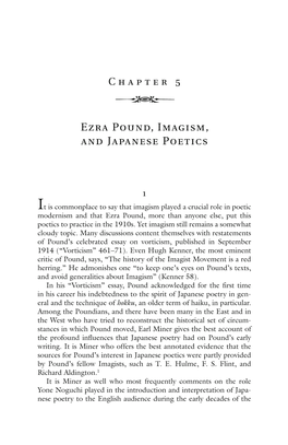 Ezra Pound, Imagism, and Japanese Poetics