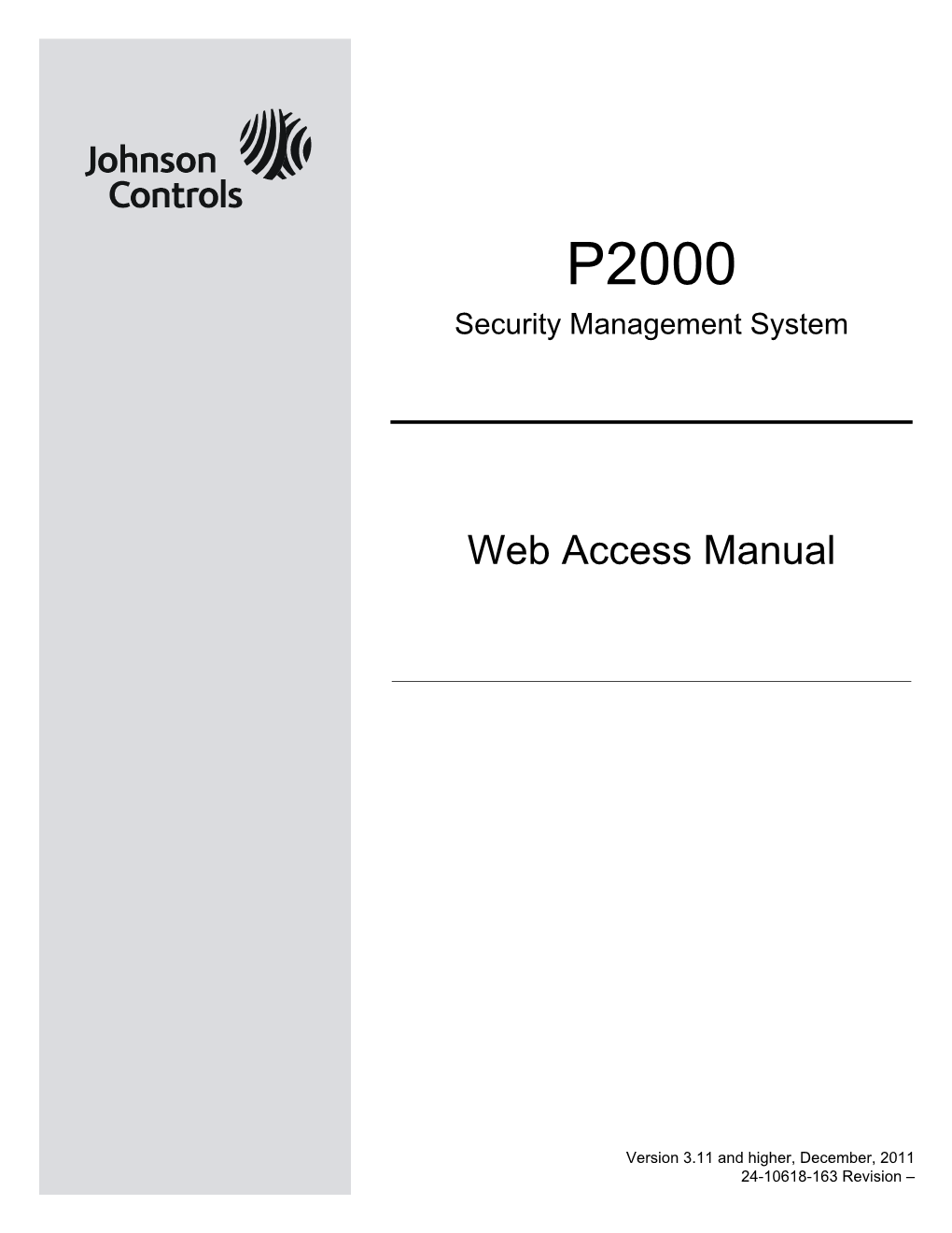 P2000 Security Management System Web Access Manual