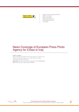 News Coverage of European Press Photo Agency for Crises in Iraq