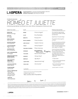 ROMEO ET JULIETTE Libretto by Jules Barbier and Michel Corre, After William Shakespeare's Romeo and Juliet