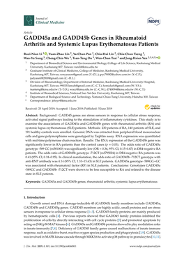 Gadd45a and Gadd45b Genes in Rheumatoid Arthritis and Systemic Lupus Erythematosus Patients