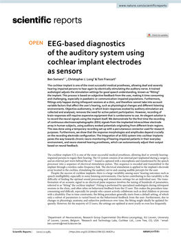 EEG-Based Diagnostics of the Auditory System Using Cochlear Implant