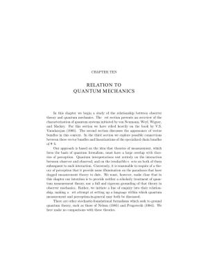 Chapter 10. Relation to Quantum Mechanics