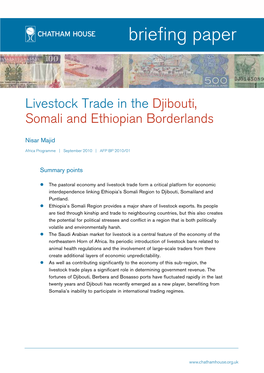 Livestock Trade in the Djibouti, Somali and Ethiopian Borderlands Page 2