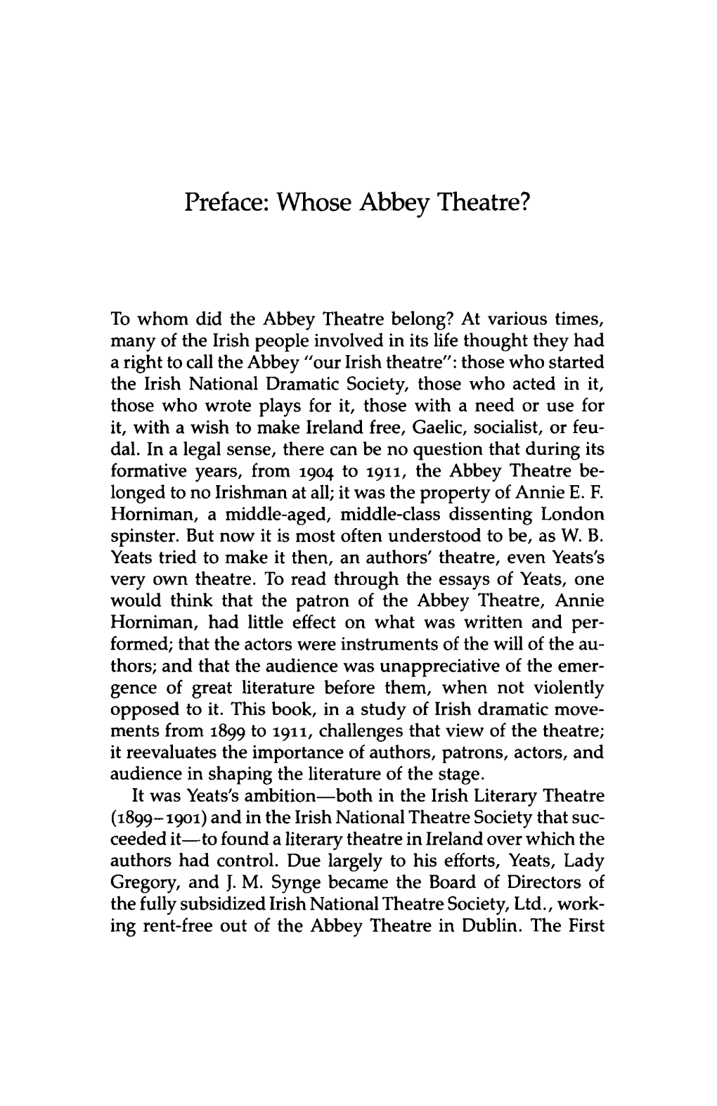 Whose Abbey Theatre?