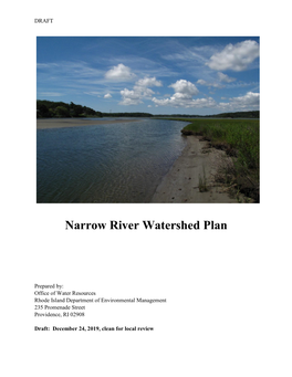 Narrow River Watershed Plan (Draft)