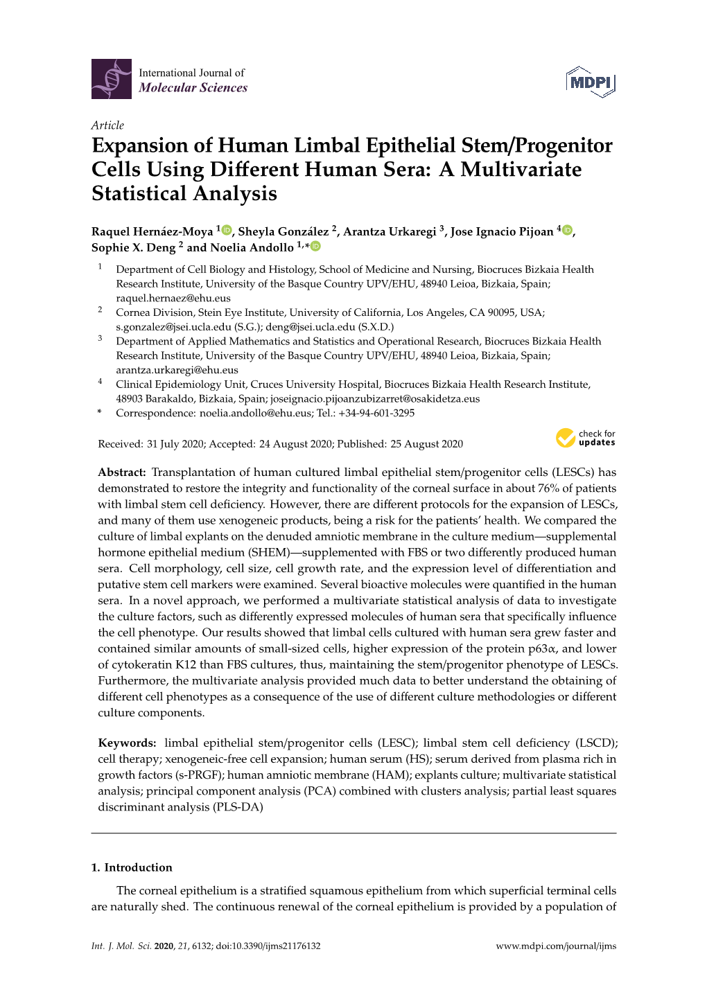 Expansion of Human Limbal Epithelial Stem/Progenitor Cells Using Different Human Sera