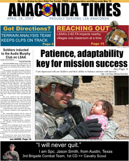 Patience, Adaptability Key for Mission Success