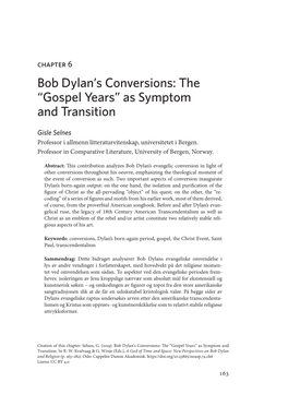 Bob Dylan's Conversions: the “Gospel Years” As Symptom And
