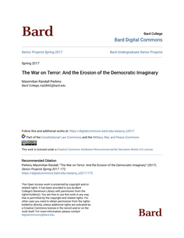 The War on Terror: and the Erosion of the Democratic Imaginary
