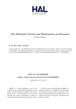The Hellenistic Period and Hellenization in Phoenicia Corinne Bonnet