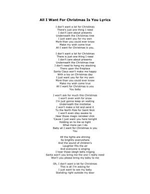 All I Want for Christmas Is You Lyrics