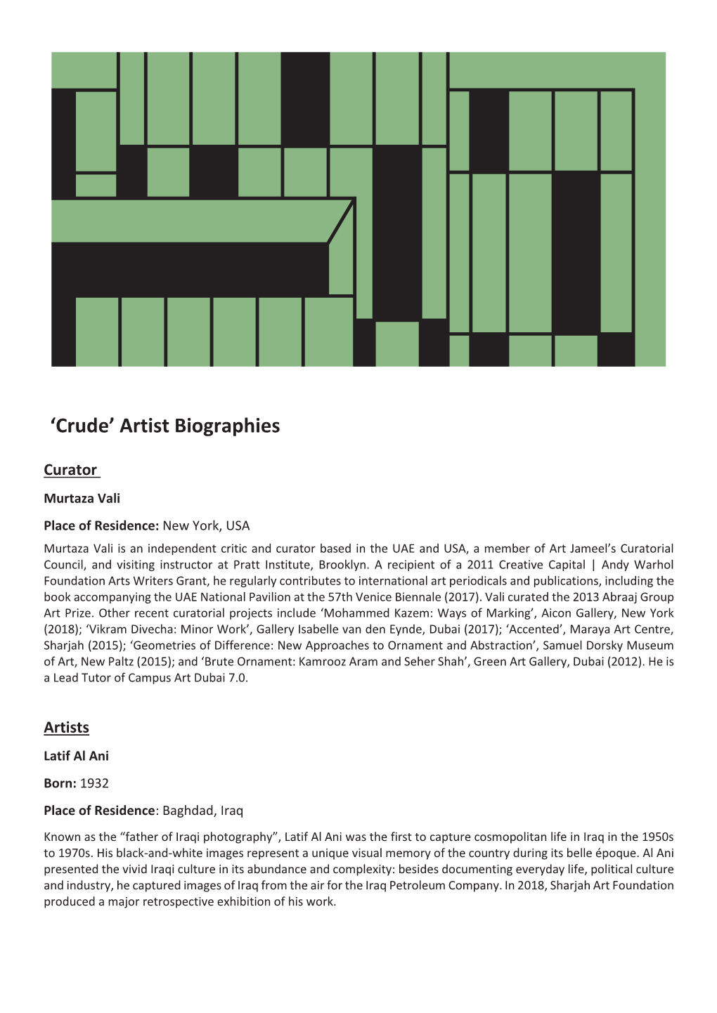 Crude Artist Biographies