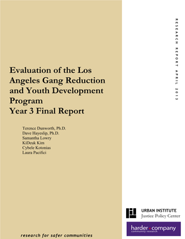 Evaluation of the Los Angeles Gang Reduction and Youth Development Program Year 3 Final Report