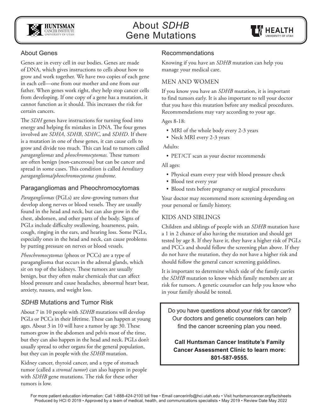 About SDHB Gene Mutations