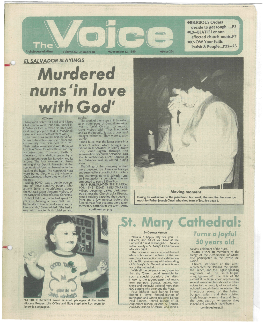 Murdered Nuns'in Love with God' Ngnews • Maryknoll Sister !Ta Ford and Maura - '•':•'• '- , Clarke^ Who Were Found Mure