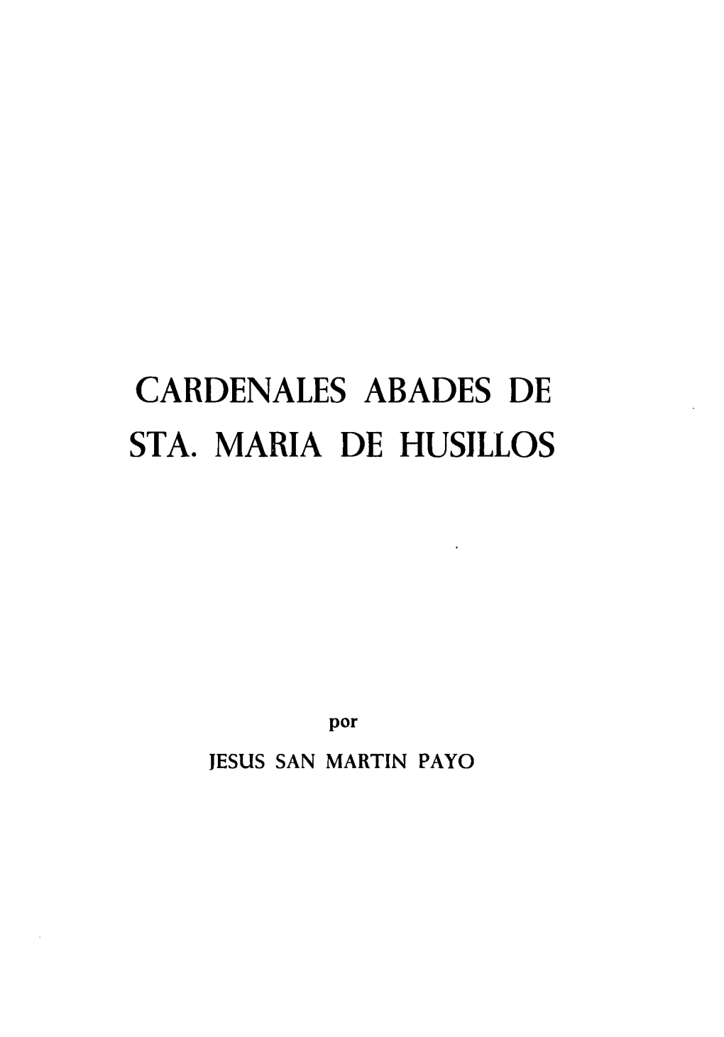 Cardenales Abades De Sta. Maria De Husillos