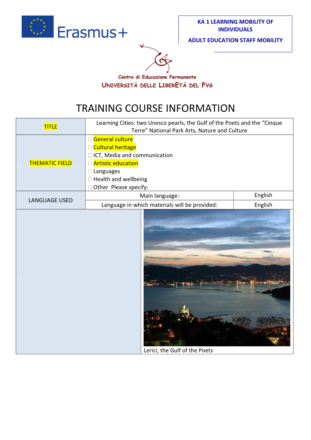 Training Course Information