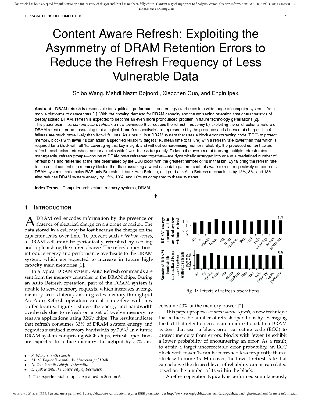 Content Aware Refresh: Exploiting the Asymmetry of DRAM Retention Errors to Reduce the Refresh Frequency of Less Vulnerable Data