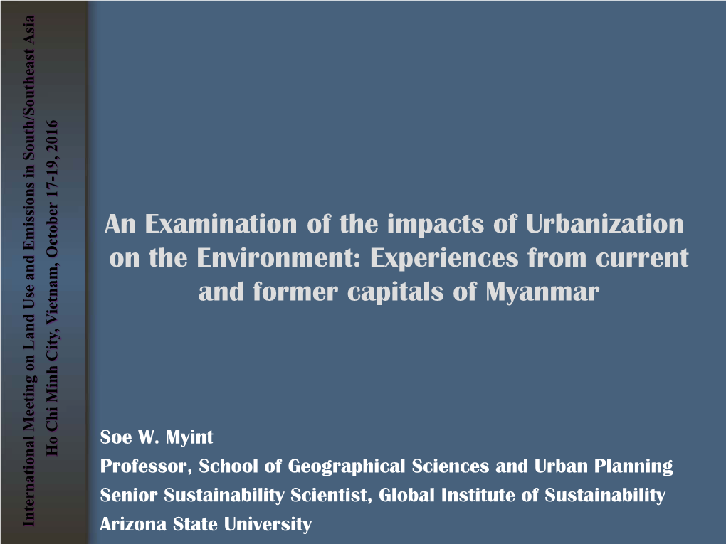 An Examination of the Impacts of Urbanization on the Environment