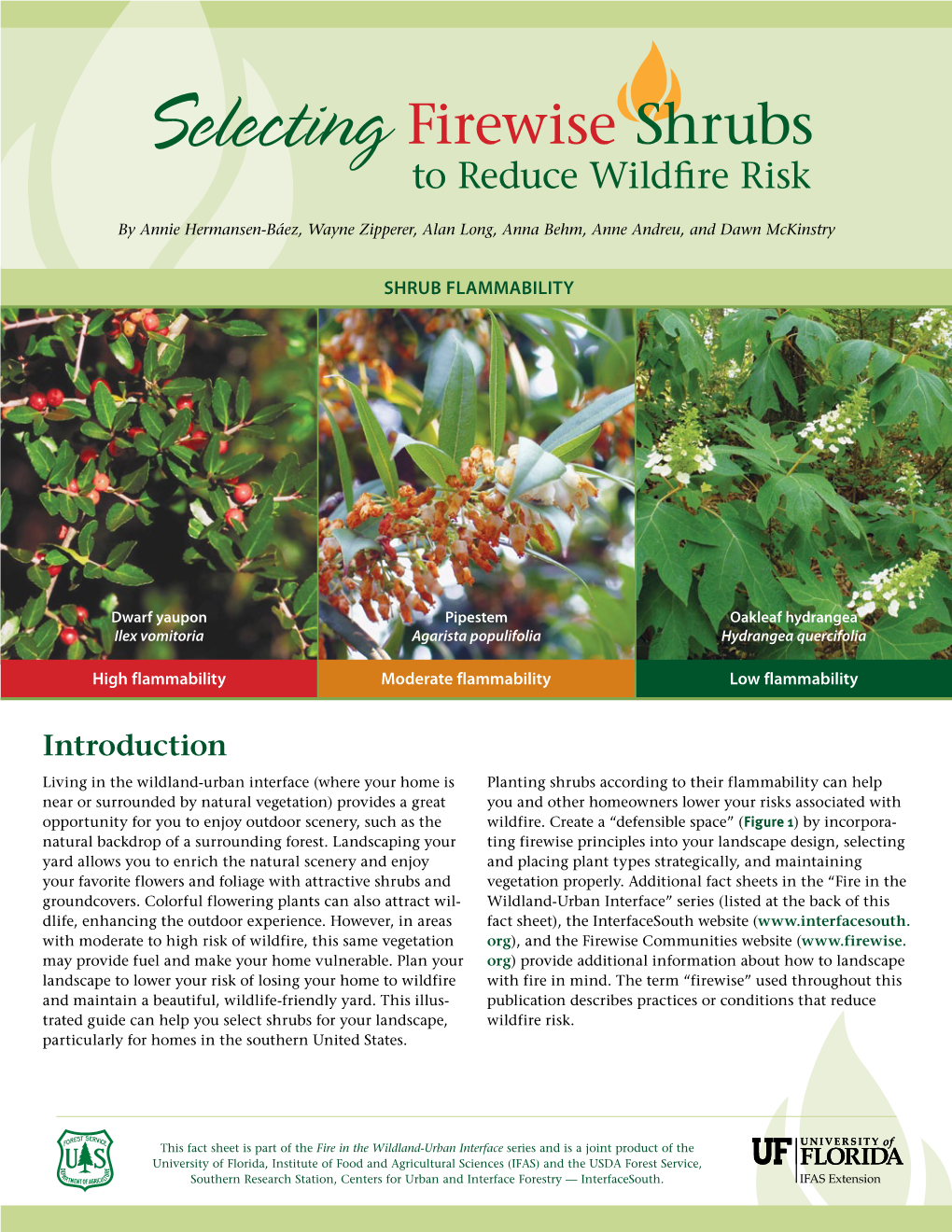 Selecting Firewise Shrubs to Reduce Wildfire Risk