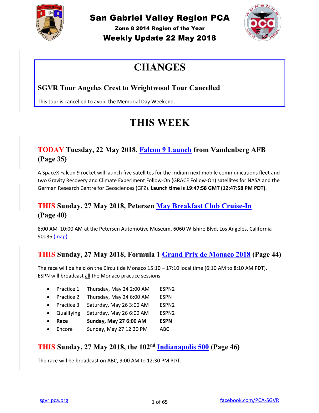 Changes This Week