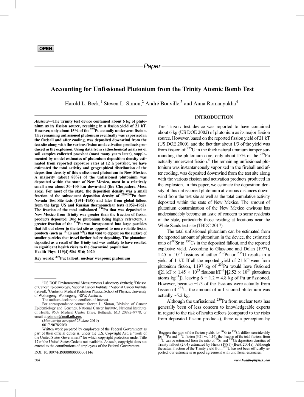 Accounting for Unfissioned Plutonium from the Trinity Atomic Bomb Test