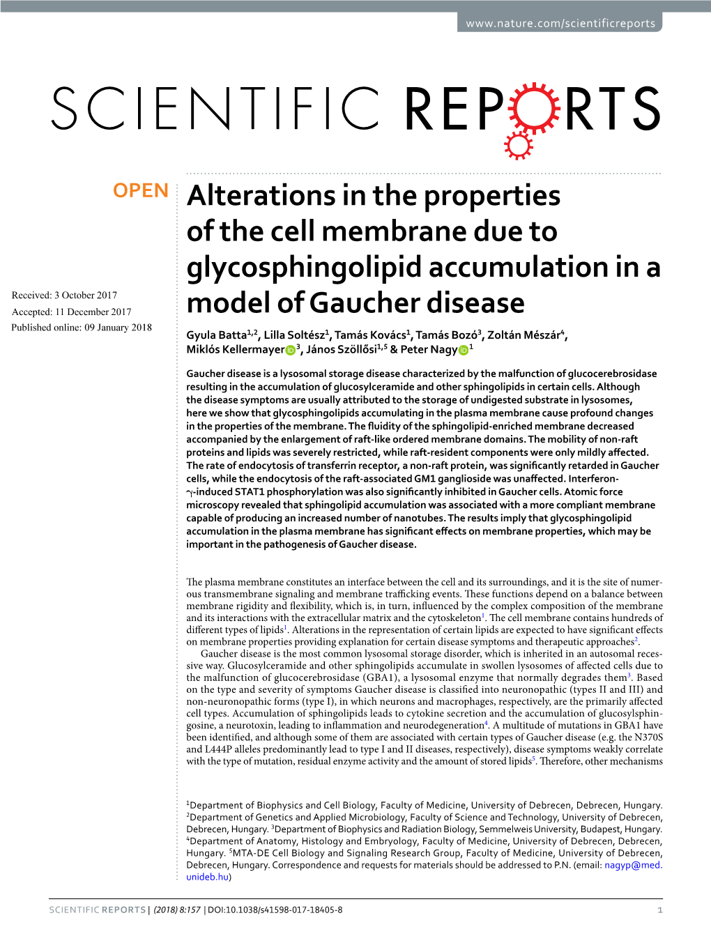 Alterations in the Properties of the Cell Membrane Due to Glycosphingolipid