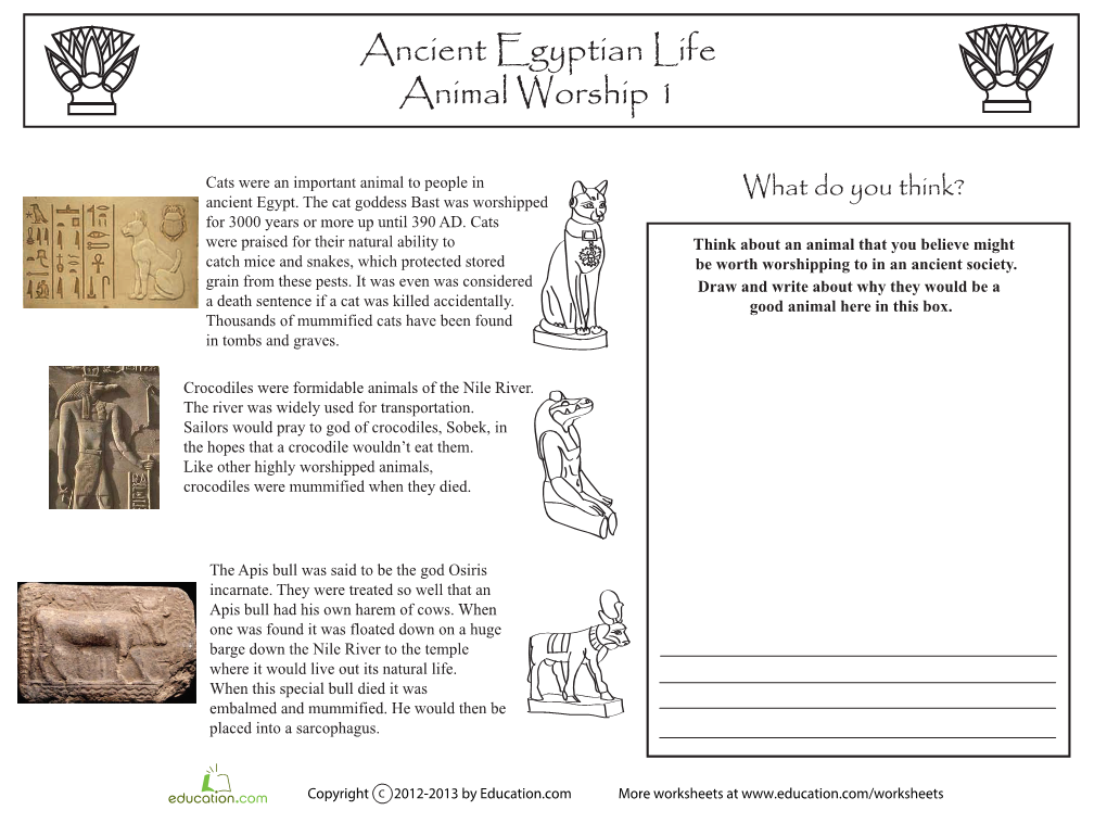 Ancient Egyptian Life Animal Worship 1