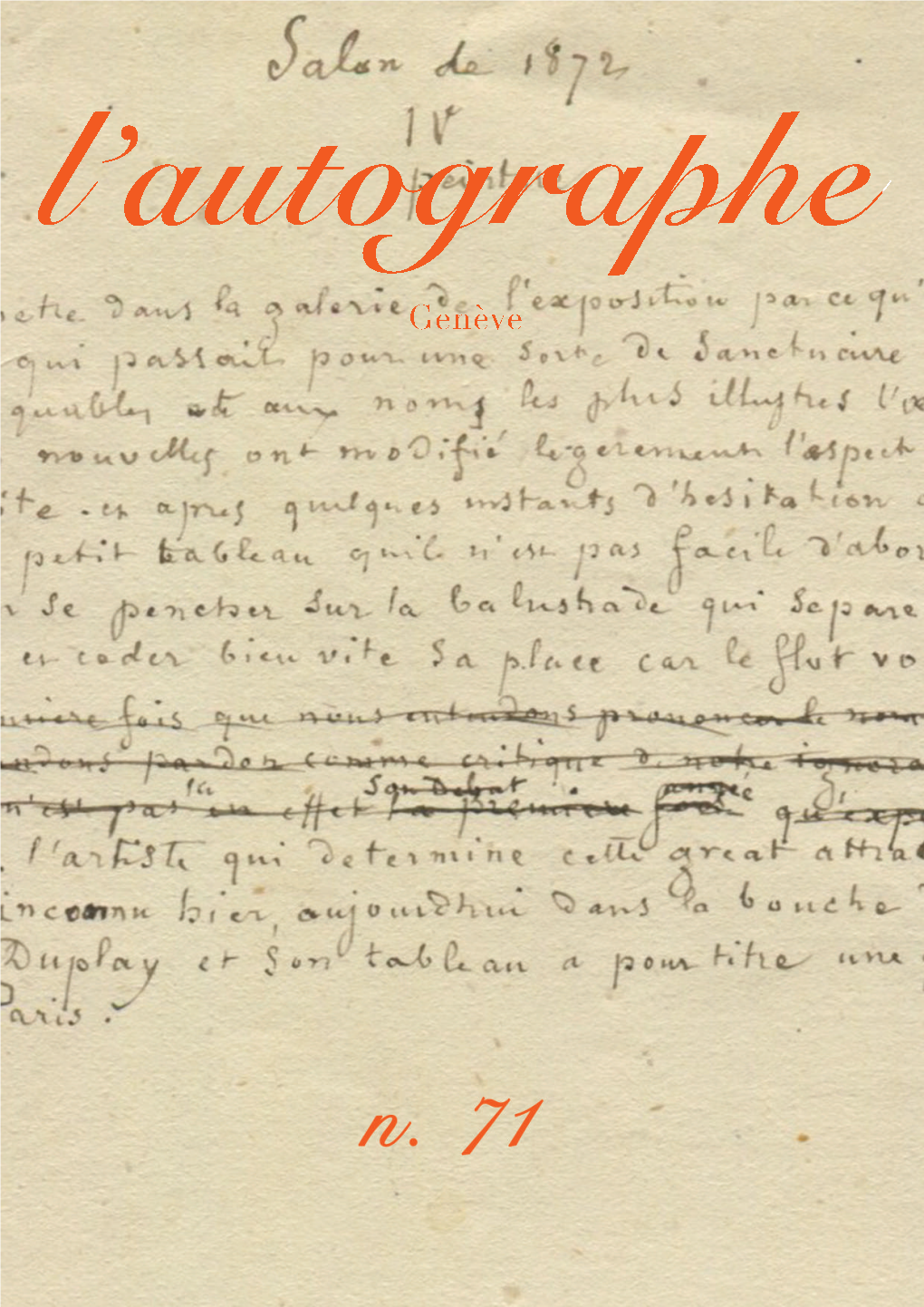 Genève L’Autographe