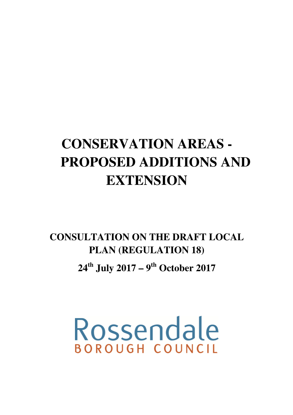 Conservation Areas - Proposed Additions and Extension