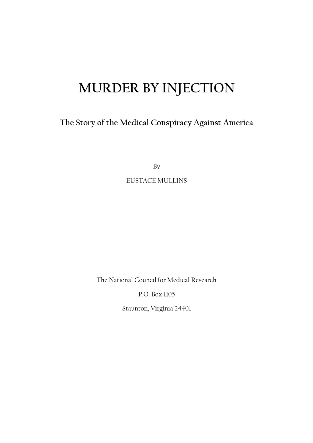 Murder by Injection