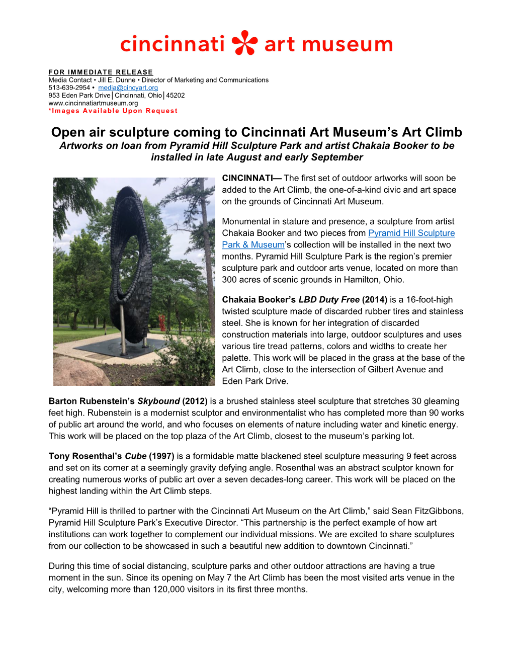 Open Air Sculpture Coming to Cincinnati Art Museum's Art Climb