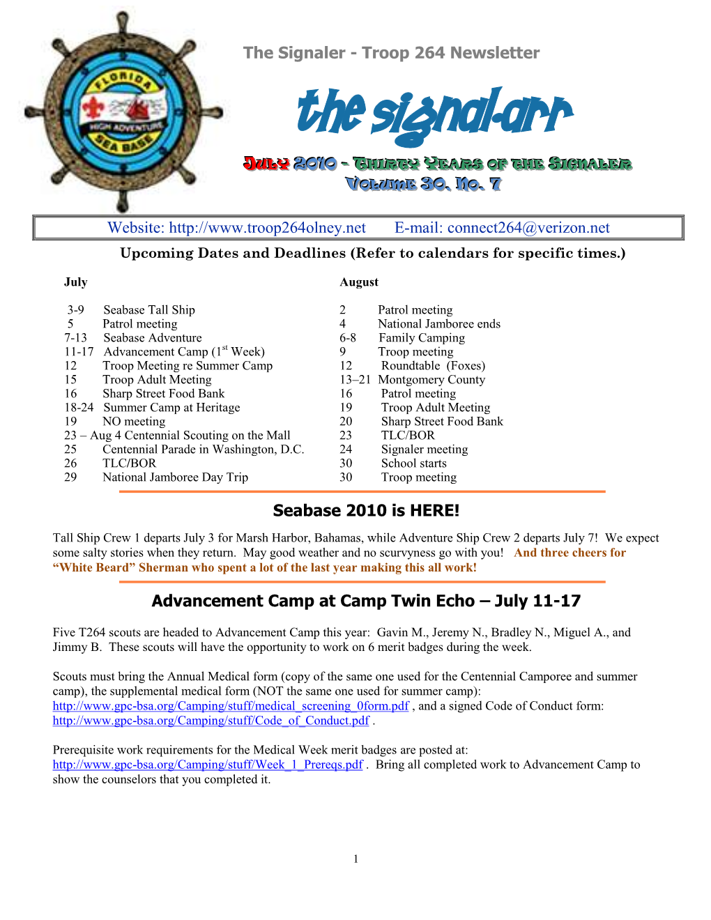 The Signaler - Troop 264 Newsletter